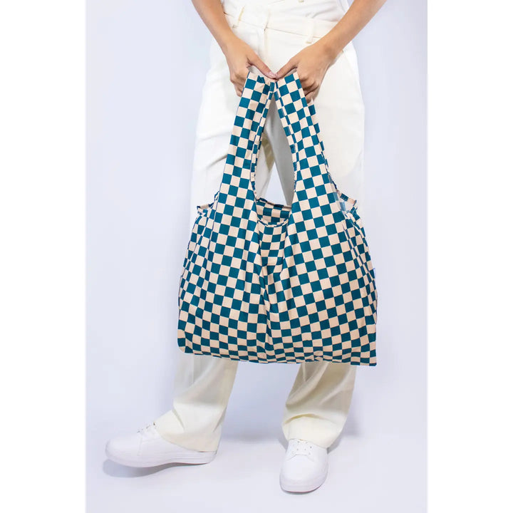 Kind Bag, Tasche Checkerboard, grün beige