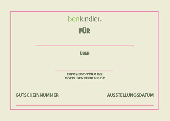 Geschenkgutschein zum Selbstausdrucken