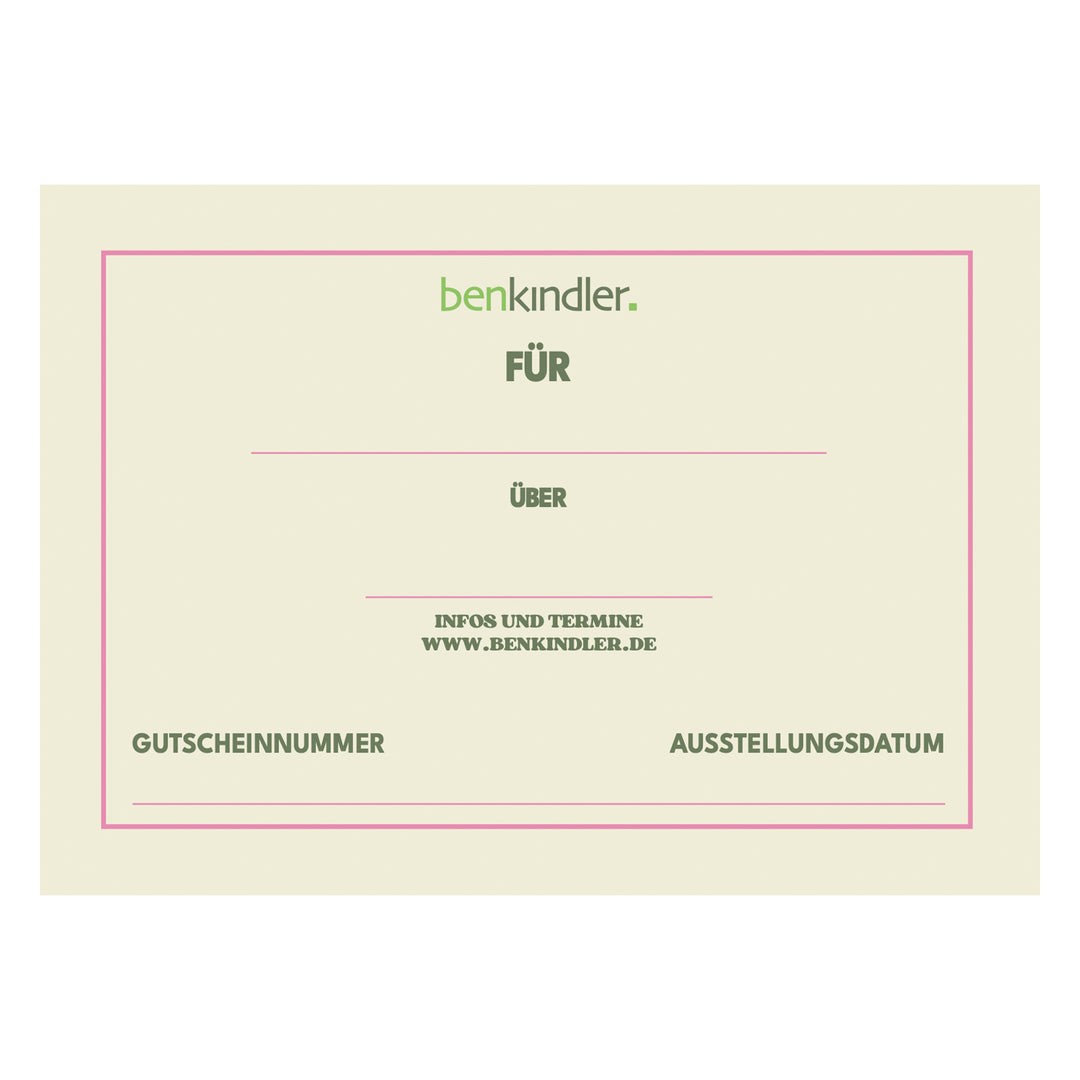 Geschenkgutschein zum Selbstausdrucken